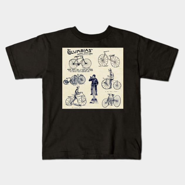 Vintage Bicycle Ad Kids T-Shirt by The Corner Cabinet